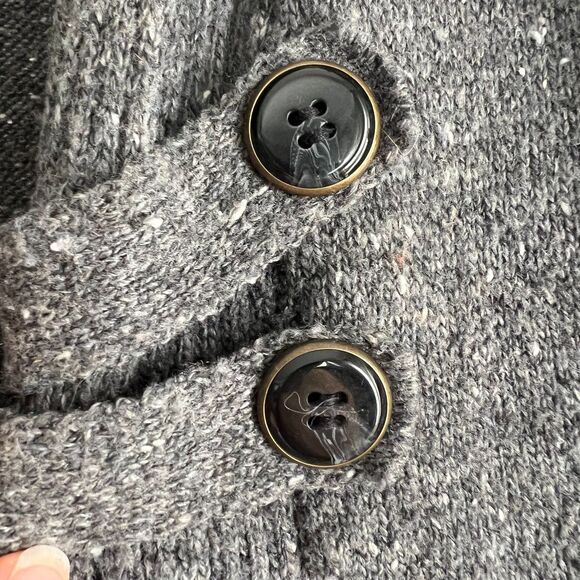 Fortune + Ivy Sawyer Open Gray Shawl Collared Cardigan Stitch Fix Long Line - Picture 8 of 12